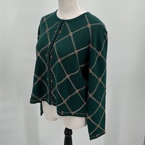 Susan Bristol Green Plaid Cardigan